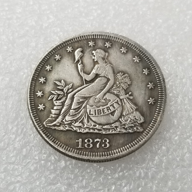 Commemorative Coin 1873 Brass Material American Silver Plated Coin Copper Silver Plated Silver Dollar Silver Round Wholesale #2207