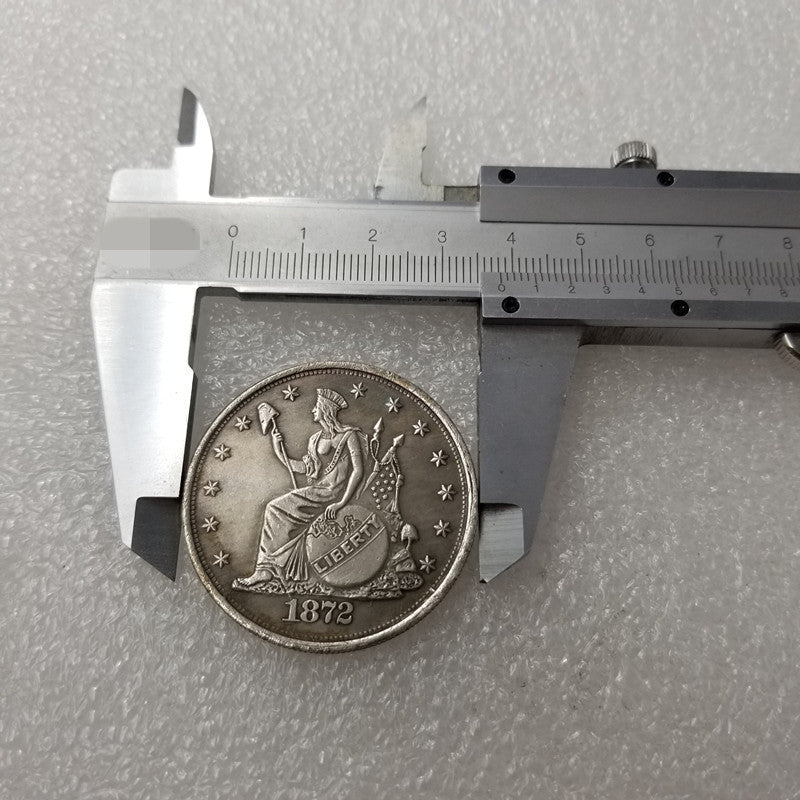 Commemorative Coin 1872 Brass Material American Silver Plated Coin Copper Silver Plated Silver Dollar Silver Round Wholesale #2206