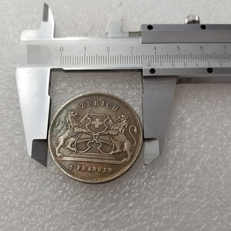 Commemorative Coin 1859 Brass Material Swiss Silver Plated Silver Dollar Silver Round Collection 659 #