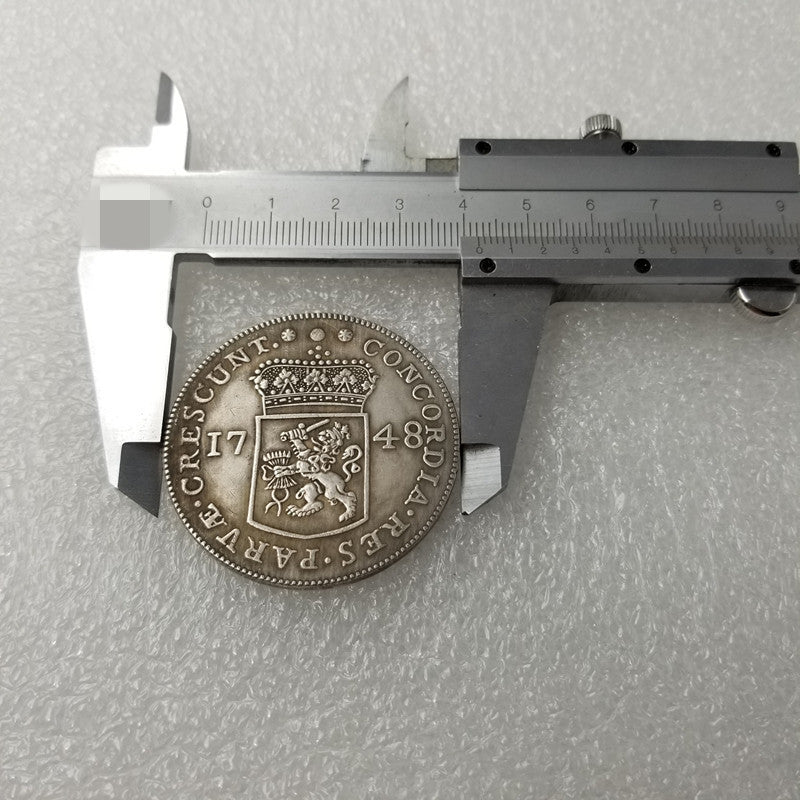 Commemorative coin 1748 brass material Dutch brass silver-plated old silver dollar silver round wholesale #525