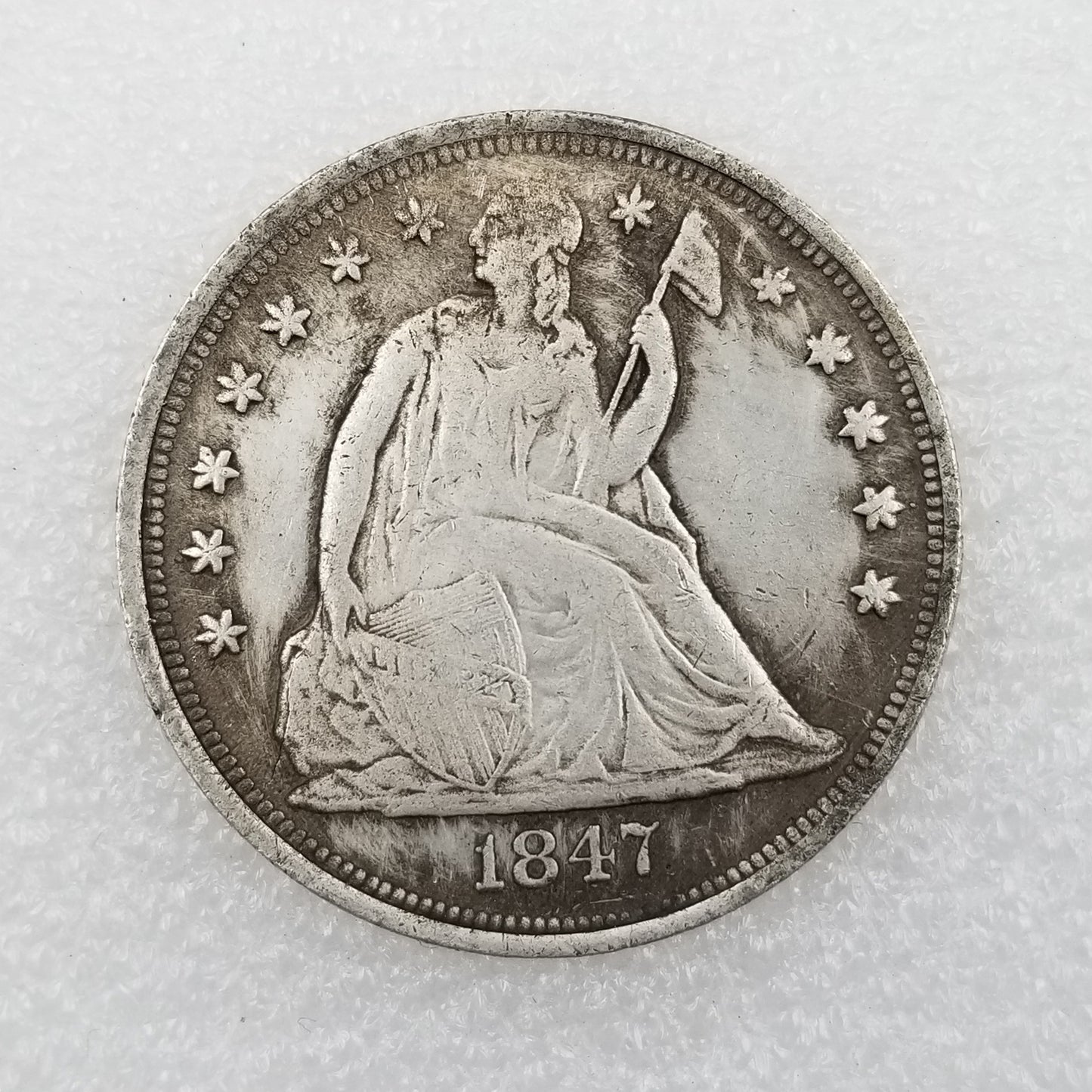 Commemorative coin 1847 brass material American brass silver plated old silver dollar wholesale #025