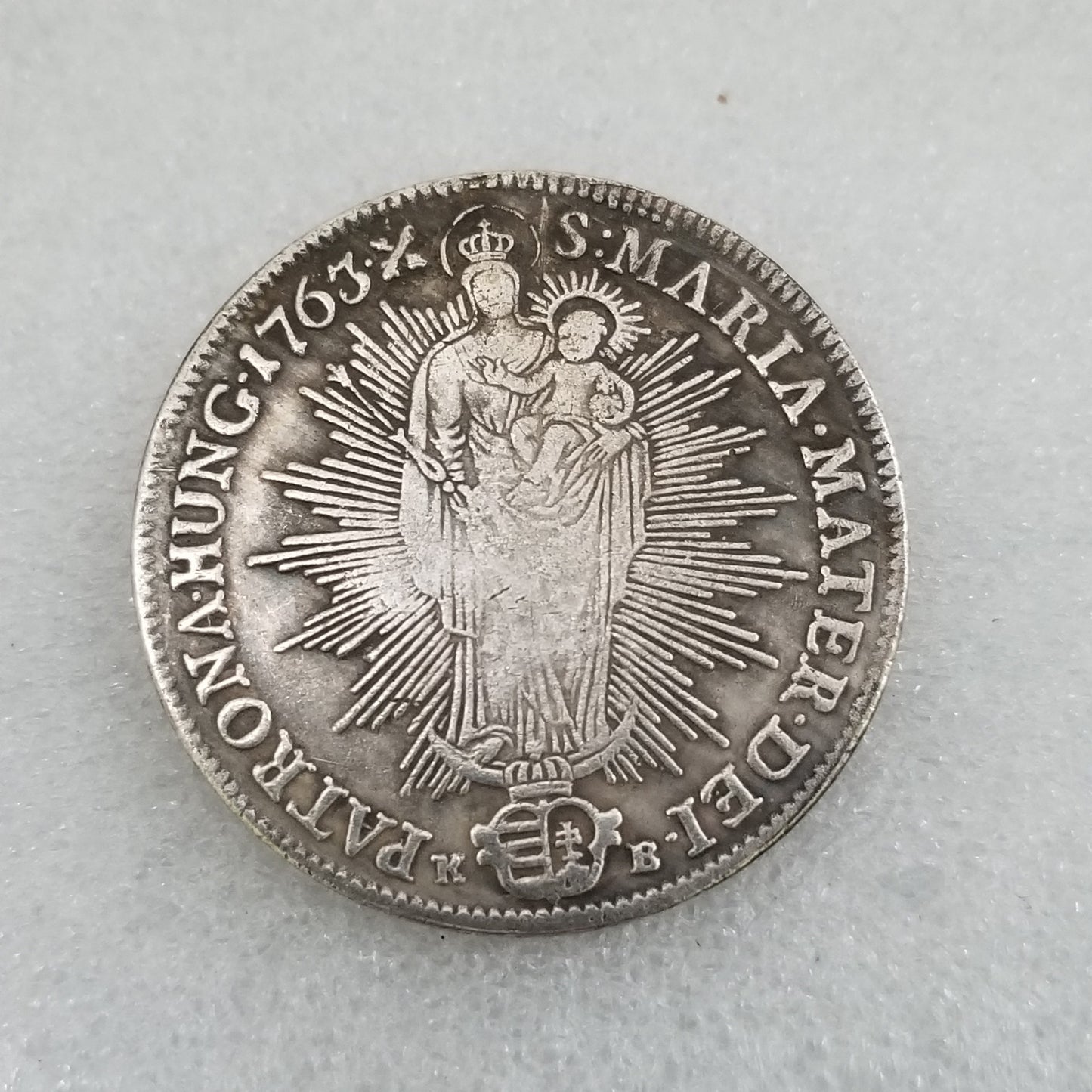 Commemorative Coin 1763 Brass Material Brass Silver Plated Old Silver Dollar Silver Round Collection #2070
