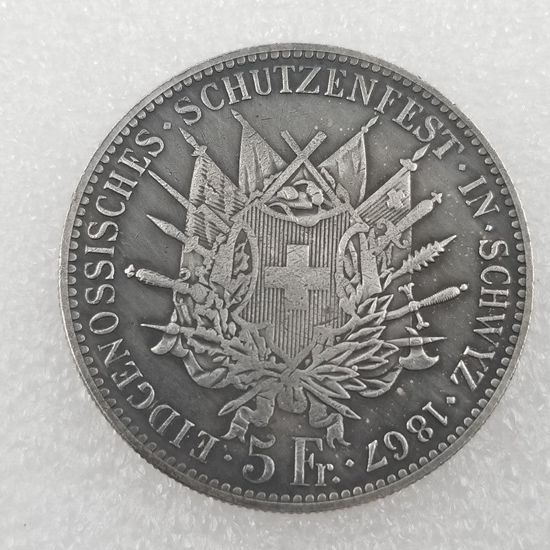 Commemorative coin 1867 Swiss commemorative coin, commemorative medal can be blown imitation silver dollar foreign trade #1795