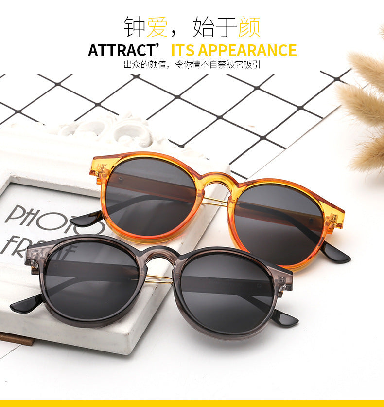 2023 Internet celebrity street shot sunglasses ins round face women's sunglasses sunglasses Korean version tide round Harajuku glasses wholesale