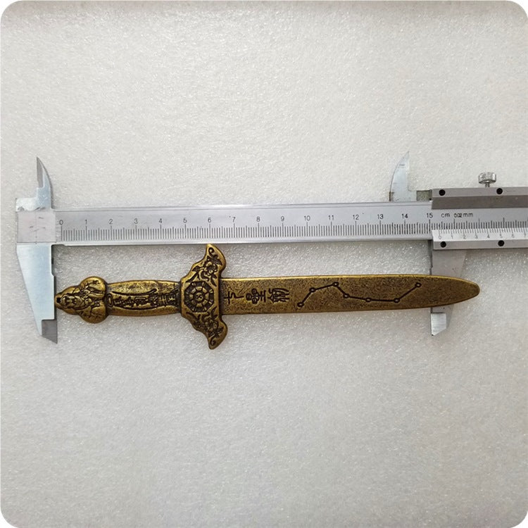 Commemorative coin 16.8cm brass, sword knife, decorative pendulum pendant #T0043