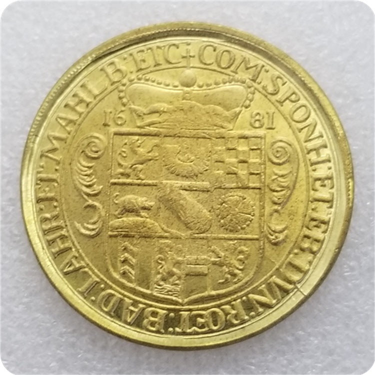 Commemorative Coin 1681 Brass German Silver Dollar Commemorative Coin Collection #1718