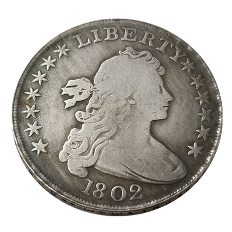 Commemorative coin 1802, silver eagle reverse overhang half body copper silver plated silver dollar silver round wholesale #3443