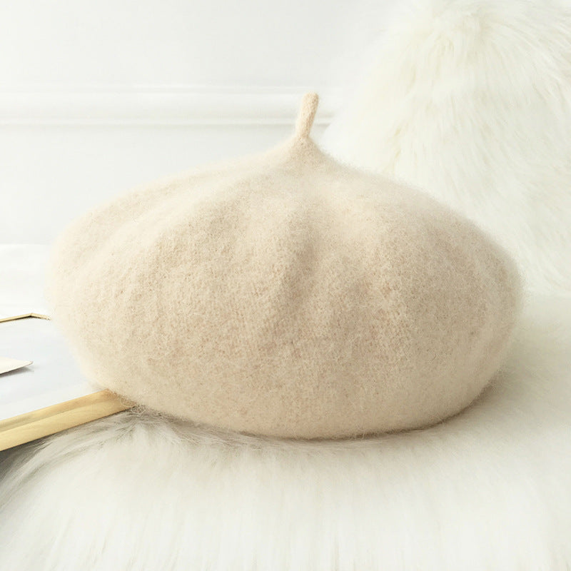 Woolen beret female British retro Korean version Japanese versatile bud hat octagonal hat children autumn and winter versatile
