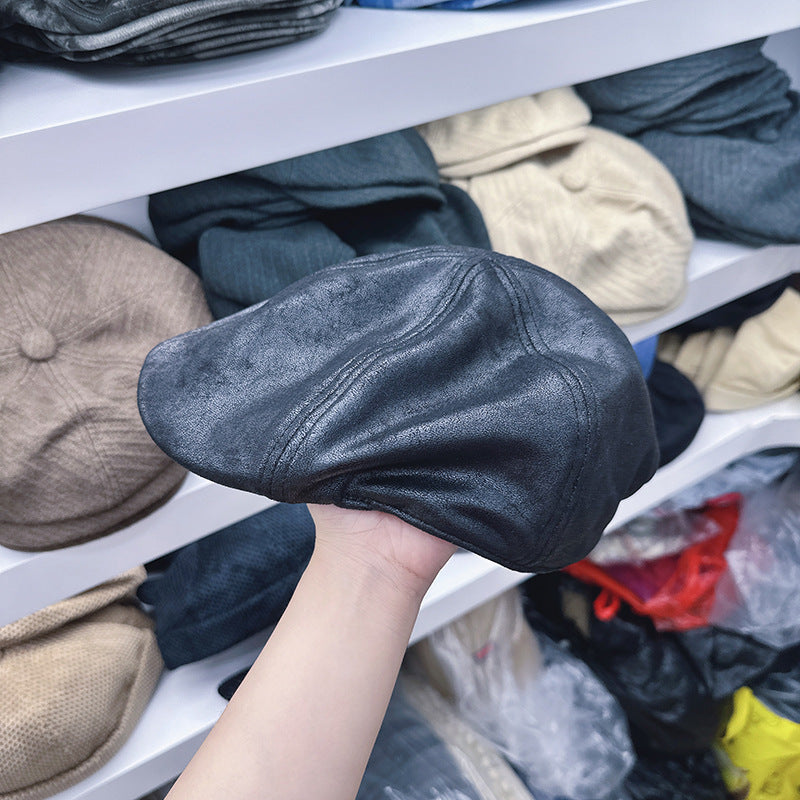 Wholesale Korea 2024 new old leather soft leather forward hat men and women Korean version cap children autumn and winter