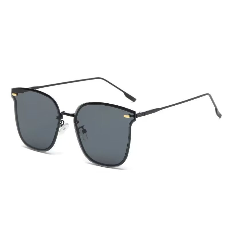 2023 new frameless trimmed sunglasses European beautiful women's fashion sunglasses high-end plain driving sunshades
