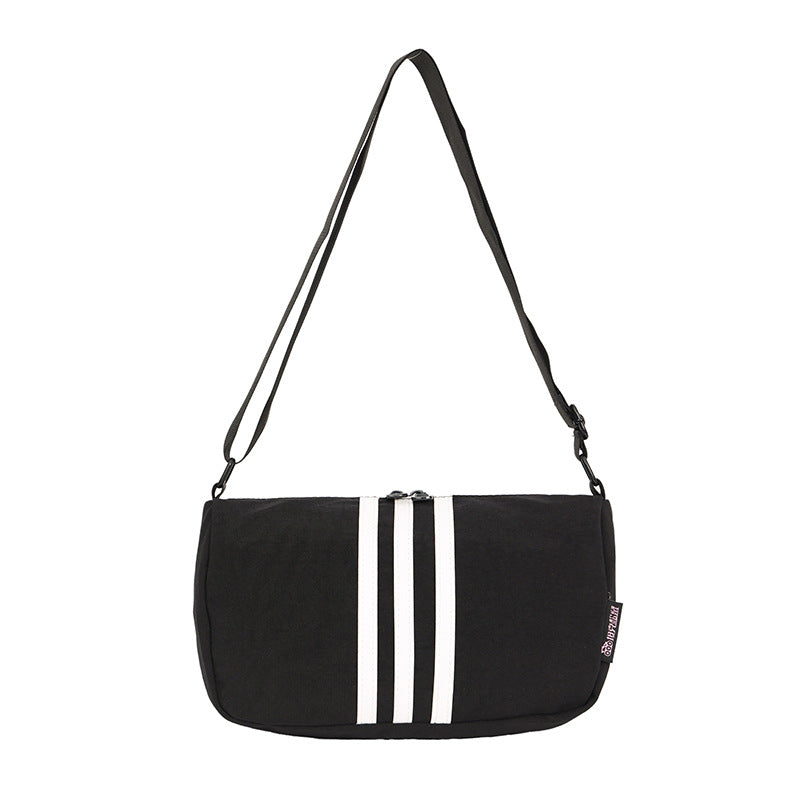 Wholesale new cross-border high-end Oxford cloth shoulder bag fashion trendy brand three-bar women's armpit bag messenger bag