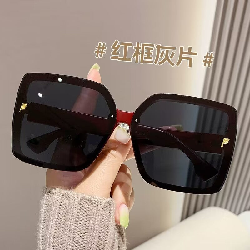 2023 new high-end versatile knock sunglasses Korean version of trendy sunglasses big face thin Internet celebrity sunshades
