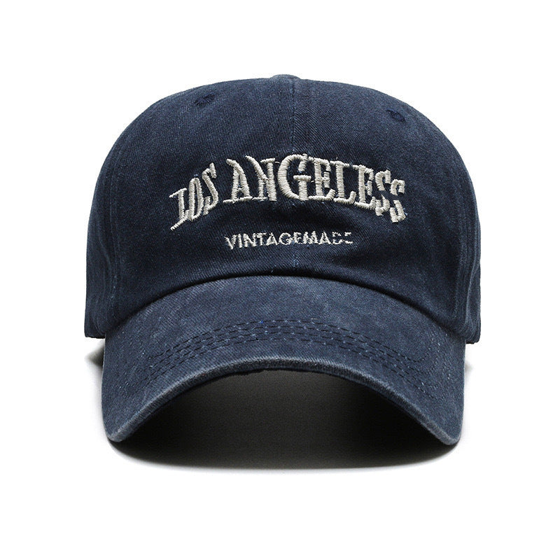 Women's big head circumference baseball cap old washed hat men's American wide brim retro small face trend embroidered cap