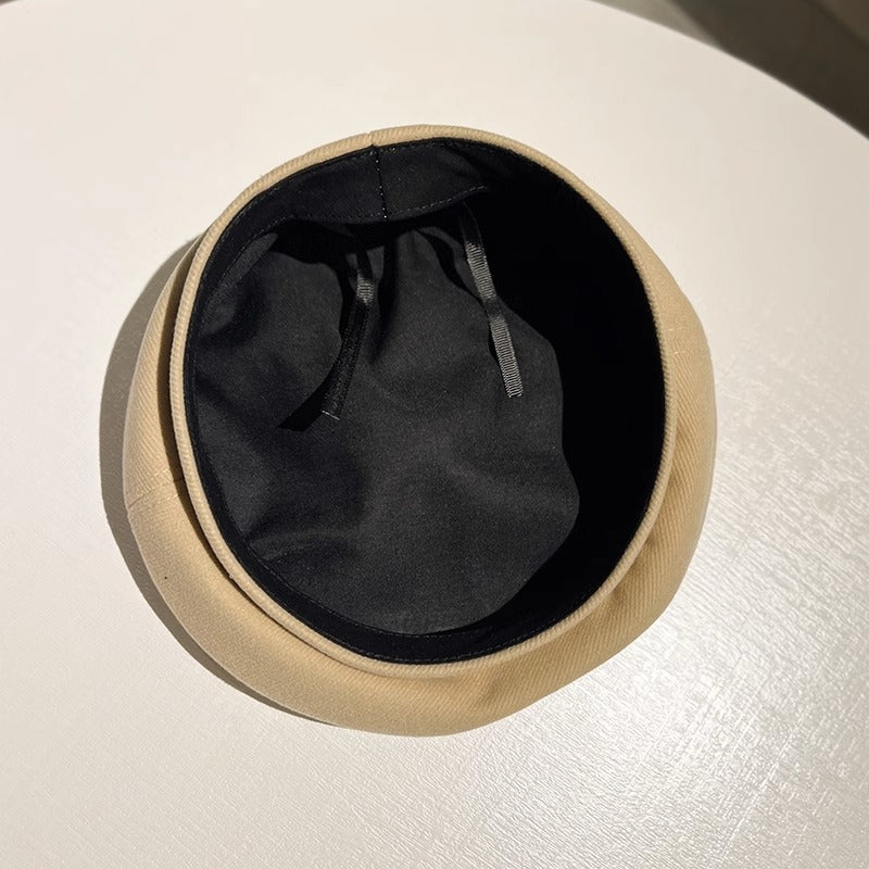 Woolen beret children autumn and winter British retro versatile painter beret Korean version simple solid color shows small face
