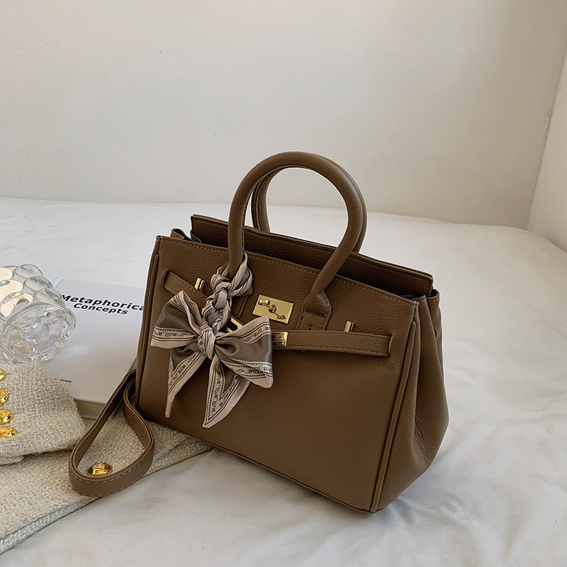 Women's bag 2022 new European and American fashion lychee pattern handbag trendy fashion large capacity Kelly messenger bag