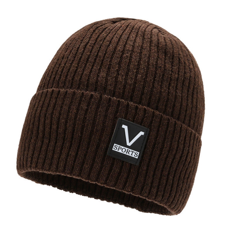 Winter men's hat outdoor cycling cold-proof velvet warm knitted hat ear protection neck cover integrated wool hat