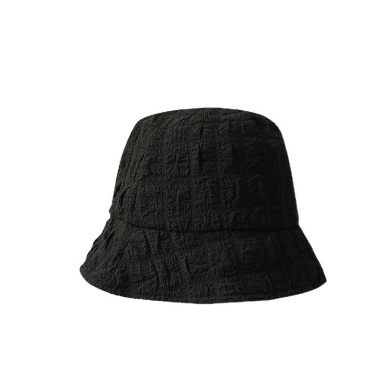 Zhao Ruth's same white bucket hat women's versatile autumn and summer sunshade basin hat plain bucket hat shows small face