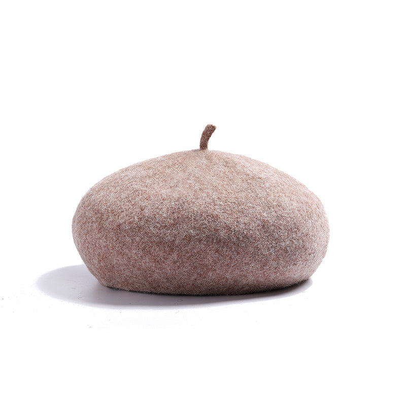 Woolen beret female British retro Korean version Japanese versatile bud hat octagonal hat children autumn and winter versatile