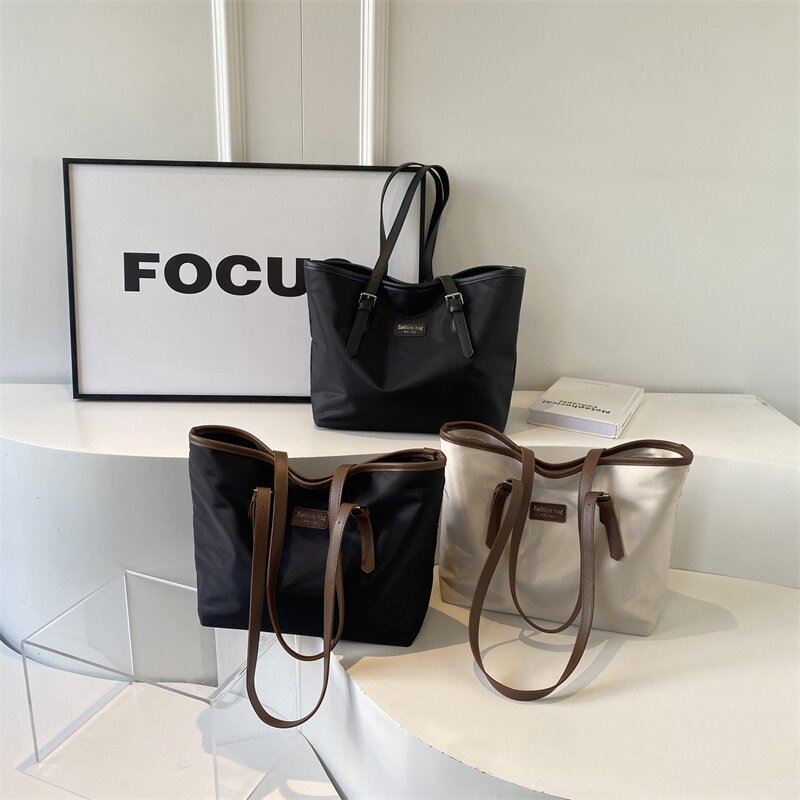 Waterproof Oxford cloth bag women's 2024 trendy new European and American fashion shoulder bag simple and versatile large-capacity tote bag