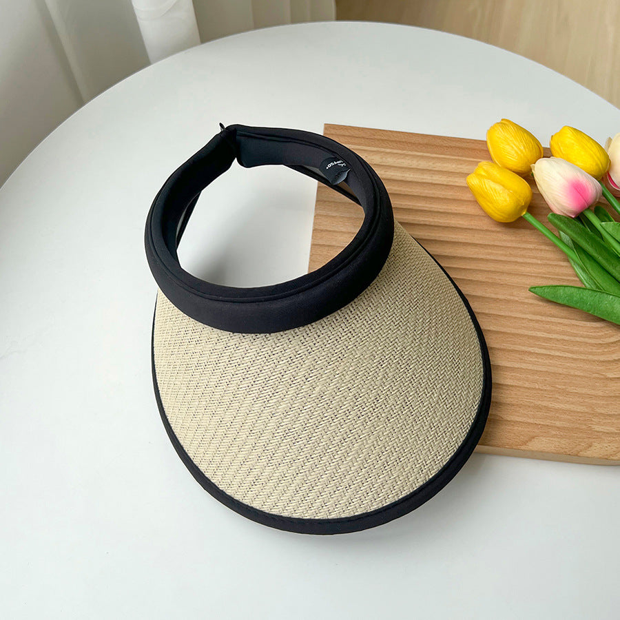 Yang classmate sun hat children summer straw empty top hat big brim face covering sun hat summer travel sun hat