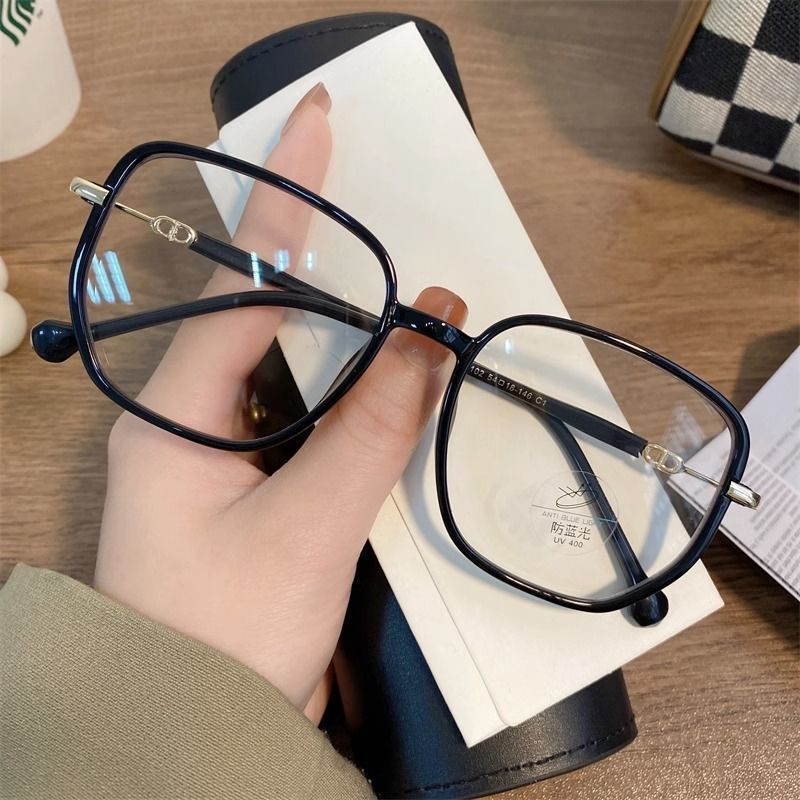 Xiaohongshu starry sky series can be equipped with degree myopia anti-blue light square round face plain face large frame ultra-light glasses frame female