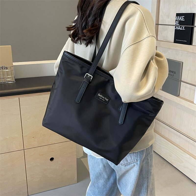Waterproof Oxford cloth bag women's 2024 trendy new European and American fashion shoulder bag simple and versatile large-capacity tote bag