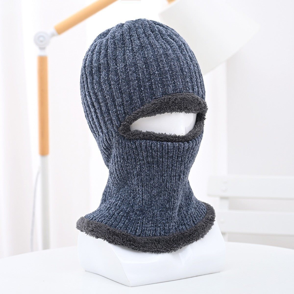 Winter men's hat outdoor cycling cold-proof velvet warm knitted hat ear protection neck cover integrated wool hat