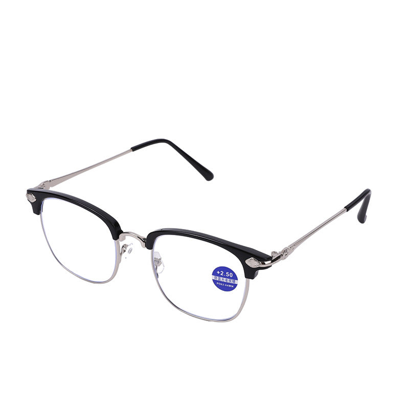 Xiaohongshu same style women's square reading glasses business classic eyebrow rack half frame reading glasses frame men's mirror