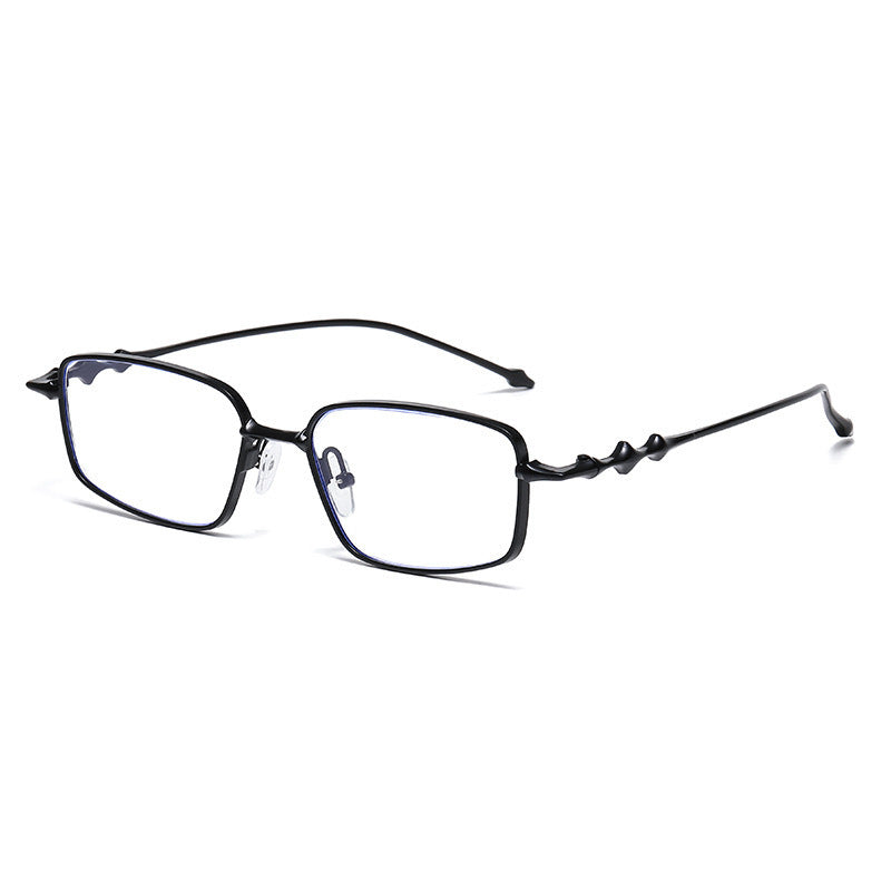 Color-changing fashion anti-blue light metal flat mirror future star-sensing silver frame small square glasses student models can be matched with degrees