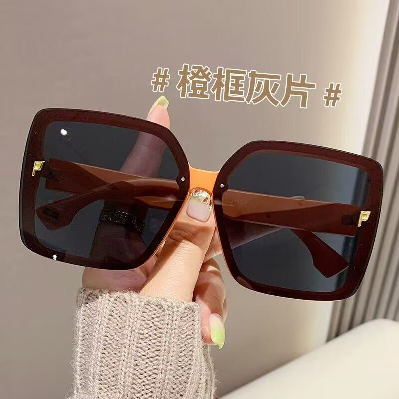 2023 new high-end versatile knock sunglasses Korean version of trendy sunglasses big face thin Internet celebrity sunshades