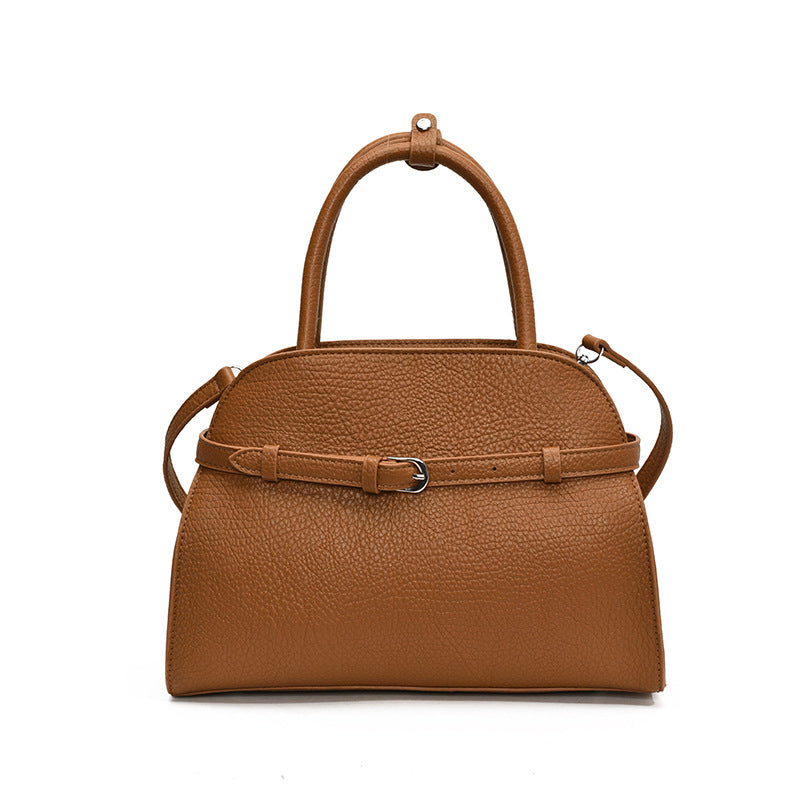 Winter new retro style commuter large-capacity handbag fashionable niche simple solid color Korean version commuter messenger bag