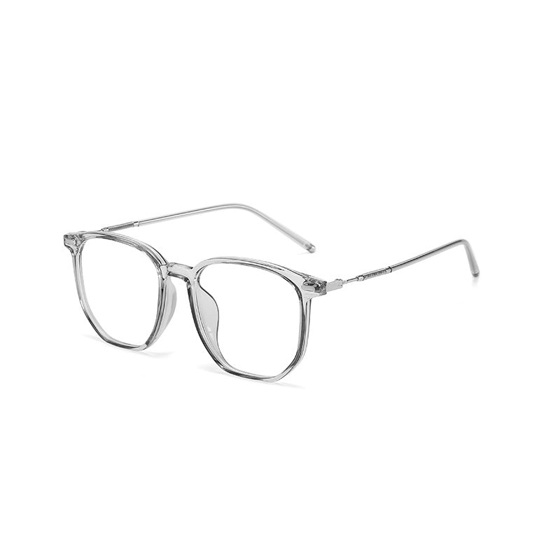 2022 new cold brown glasses large frame personalized plain flat glasses women's Korean version TR90 anti-blue glasses