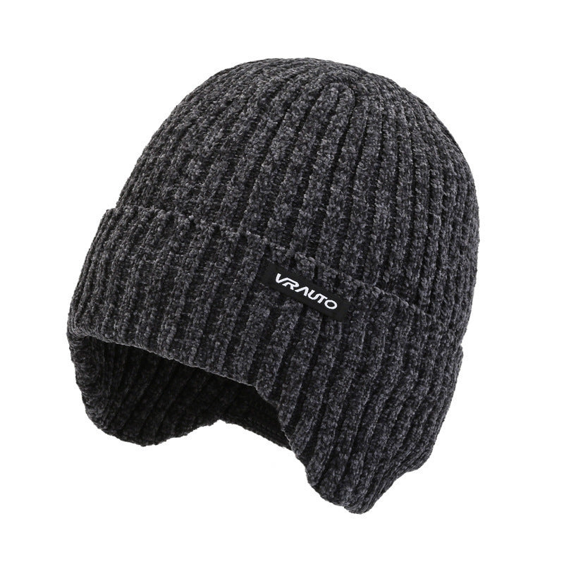Winter men's hat outdoor cycling cold-proof velvet warm knitted hat ear protection neck cover integrated wool hat