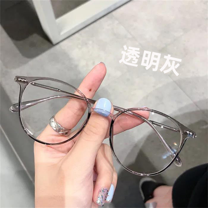Xiaohongshu popular cold brown glasses frame female anti-blue glasses male flat glasses Internet celebrity no makeup artifact frame