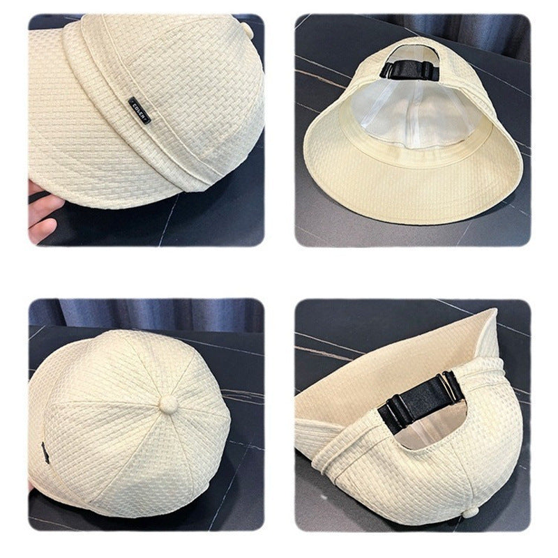 Zhao Ruth same hat women's spring and autumn sun protection bucket hat UV protection sun hat big head circumference sunshade sun hat