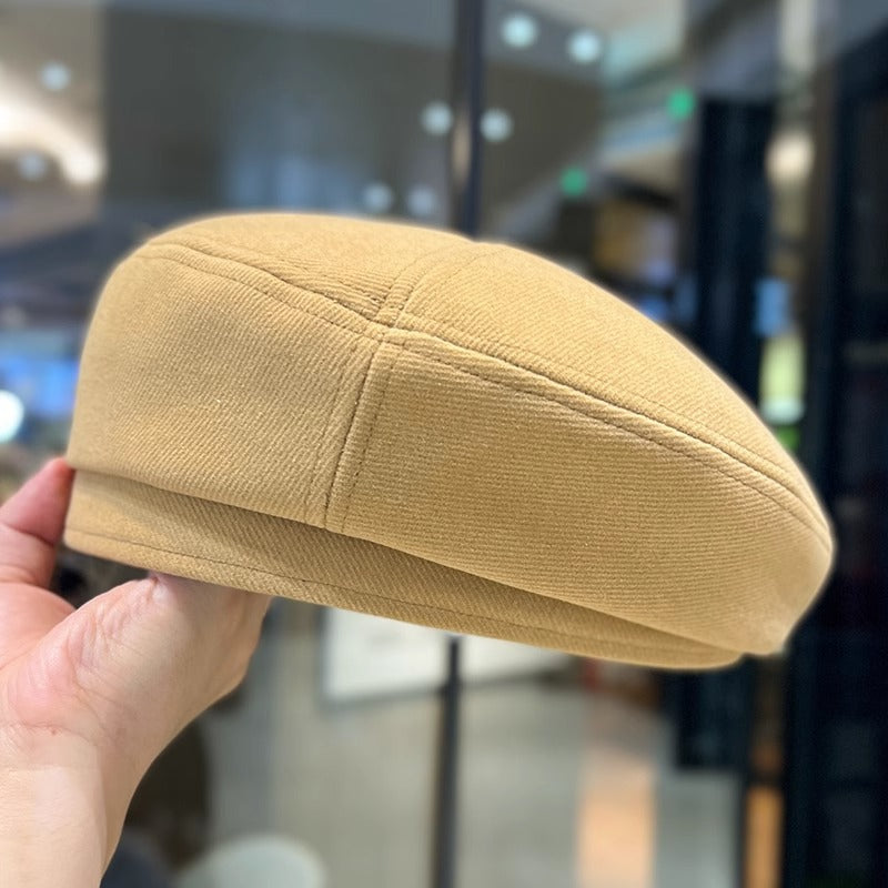Woolen beret children autumn and winter British retro versatile painter beret Korean version simple solid color shows small face