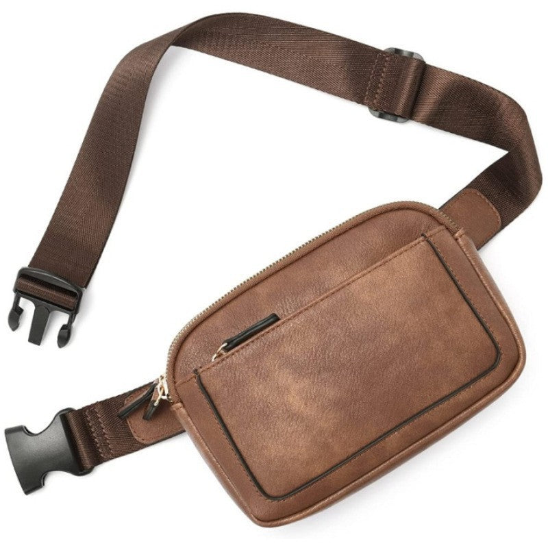 Women's fanny pack bag women's cross-border hot-selling artificial leather messenger pu leather men's breast bag women's bag new men's bag