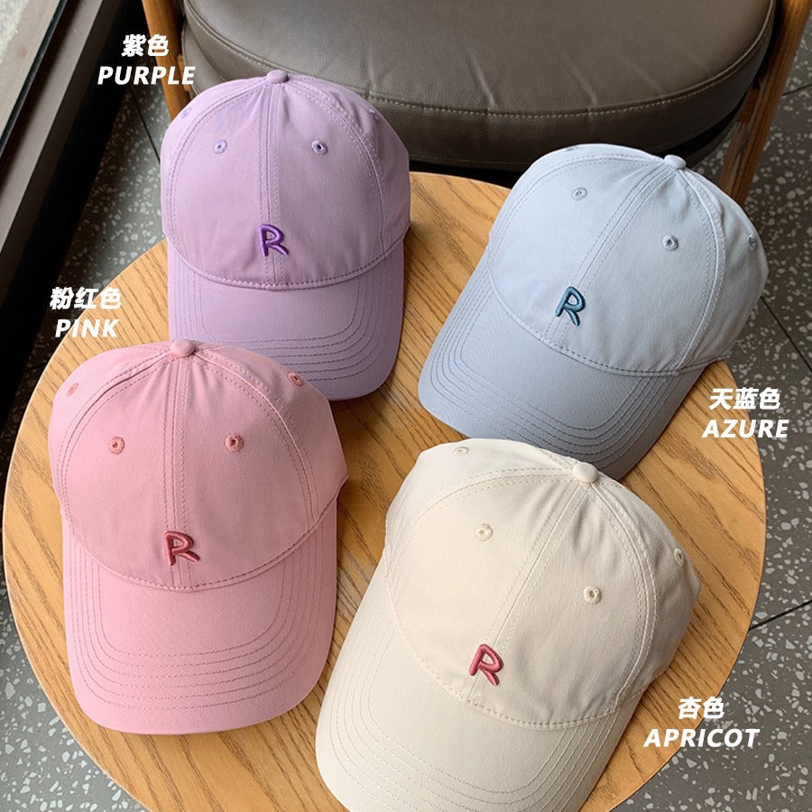 Wide brim design shows the face, small baseball cap for girls, thin breathable sun hat in summer, big brim soft top cap for men