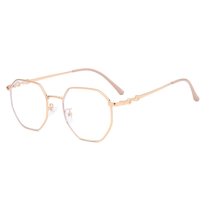 Women's myopia glasses exquisite advanced sense retro small frame big face thin anti-blue light no degree flat mirror wholesale