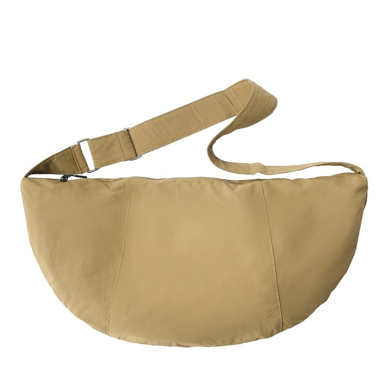 Wholesale large-capacity bags, women's casual dumpling bags, simple and lightweight shoulder bags, trendy versatile commuter messenger bags