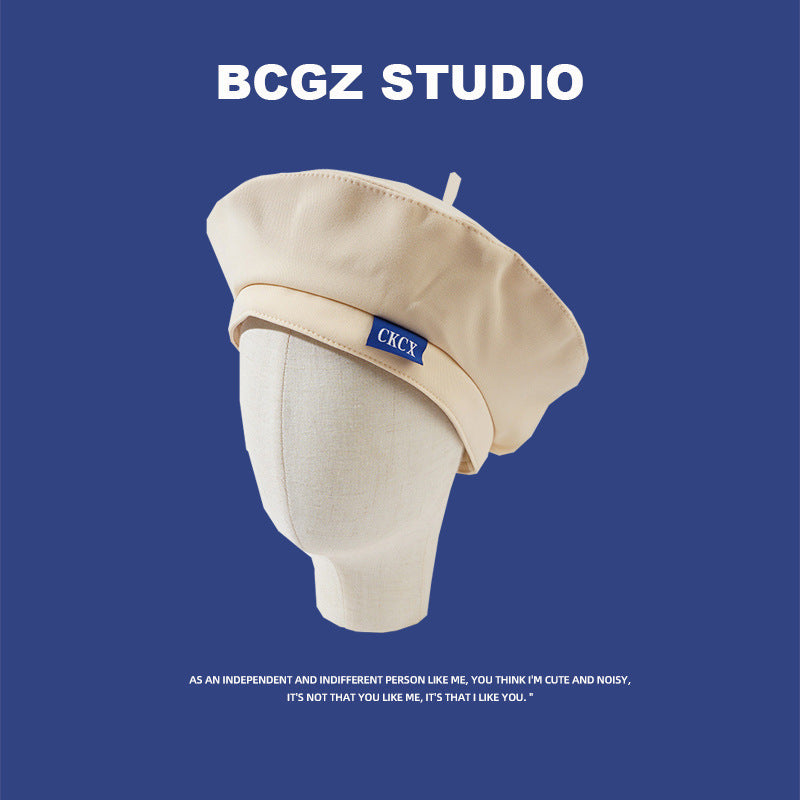 Zhao Ruth same black beret female summer ins Internet celebrity bud hat design sense niche thin painter hat