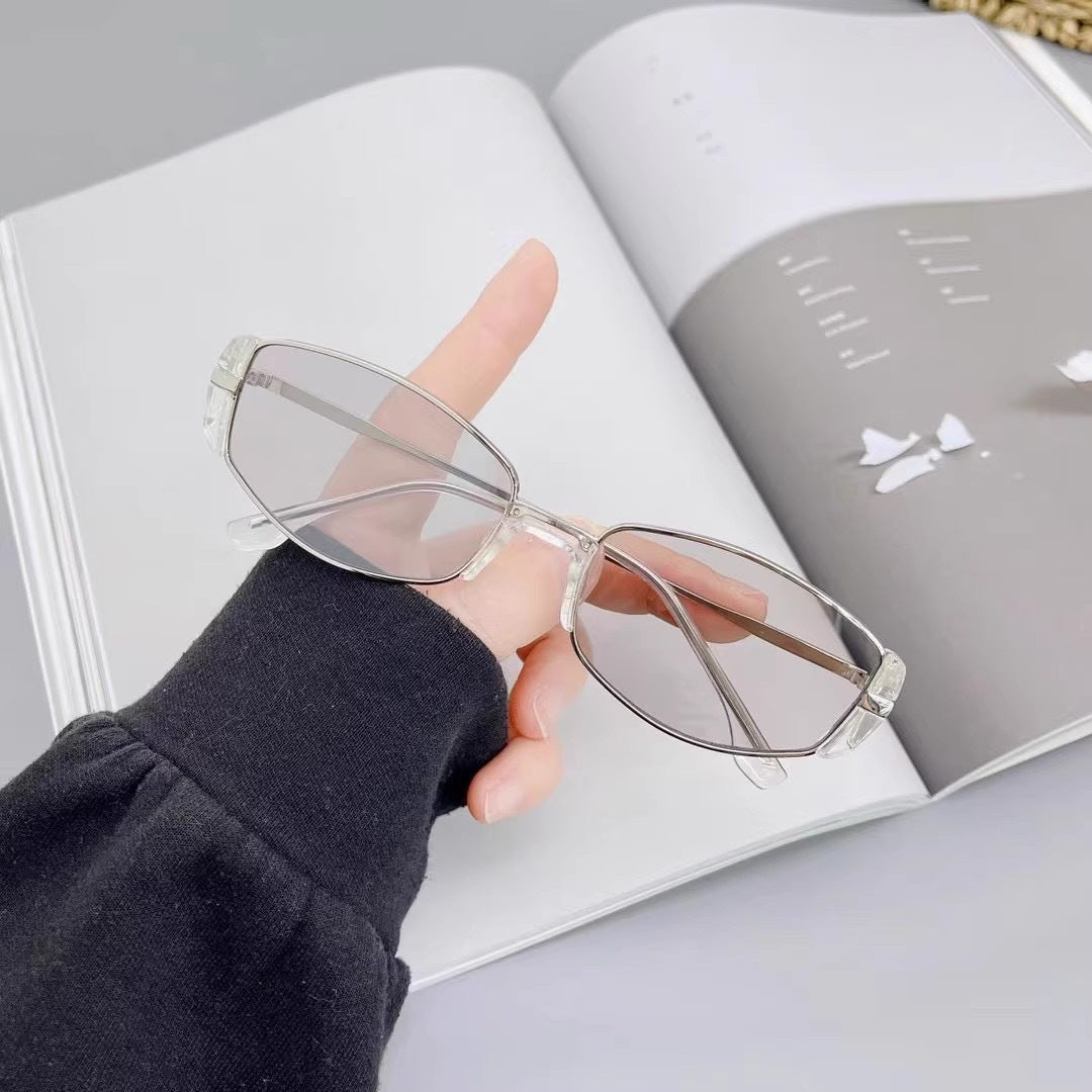 Xiaohongshu same retro sunshade glasses Spice girl cat eye sunglasses round face thin sunglasses Internet celebrity street shot glasses women