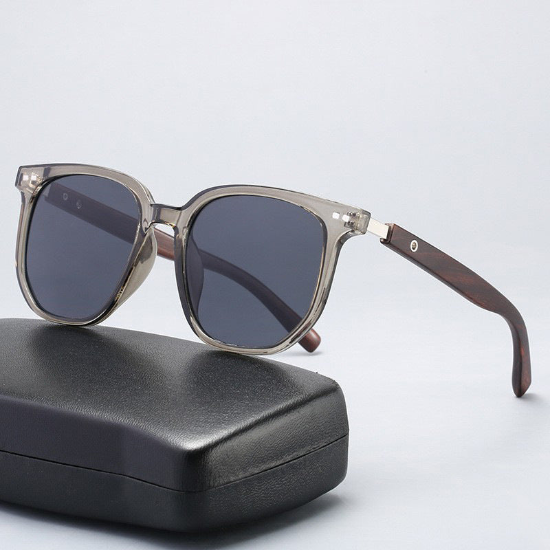 Wood grain legs, rice nails, sunglasses, women's European and American ins wind sunglasses, men's sunshade, sunscreen and UV protection sunglasses