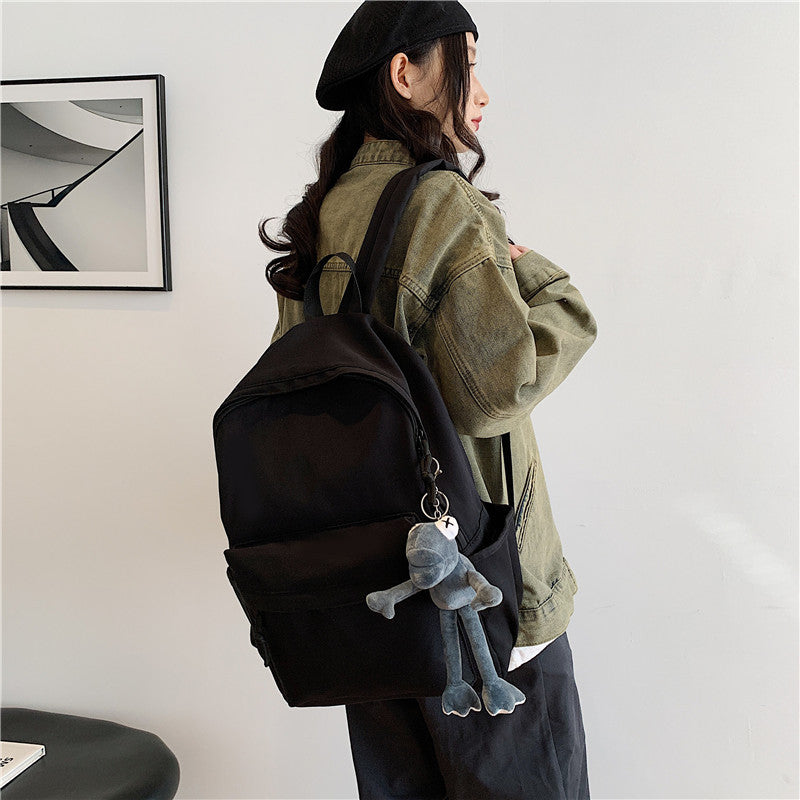 College student schoolbag simple solid color computer backpack couple versatile backpack men's large capacity backpack cross-border wholesale
