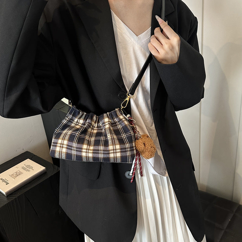 Women's bag fashion leopard print women's bucket bag 2024 autumn new drawstring lucky bag bag chain shoulder messenger bag