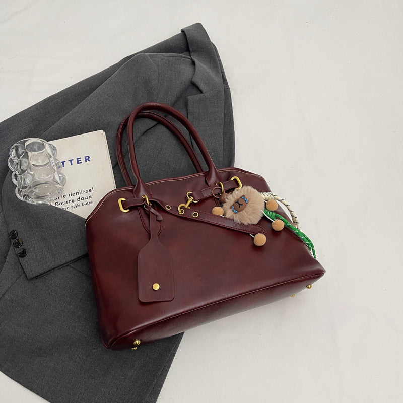 College students commute to class armpit bag Korean version retro trendy fashion shoulder bag 2024 autumn and winter portable tote bag