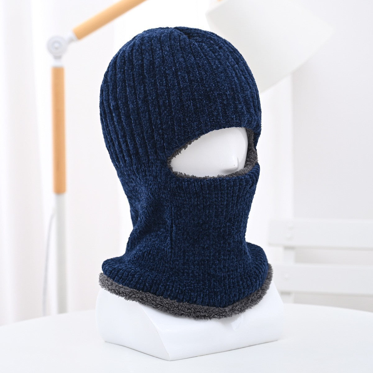 Winter men's hat outdoor cycling cold-proof velvet warm knitted hat ear protection neck cover integrated wool hat