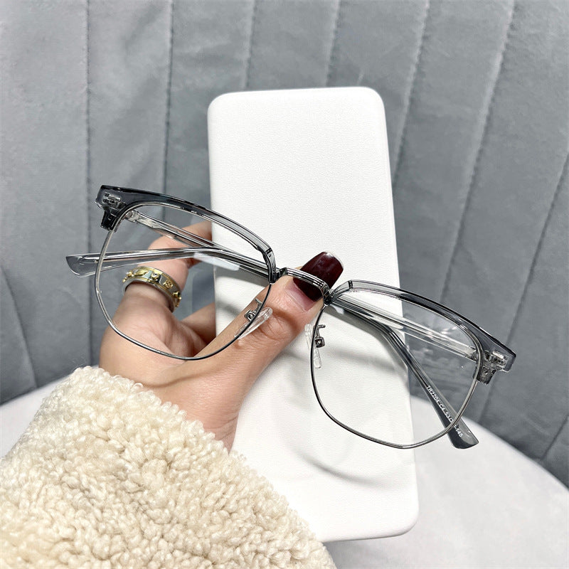 Wenyi style myopia glasses anti-blue light men's student ultra-light spring comfortable half-frame glasses frame women's wholesale