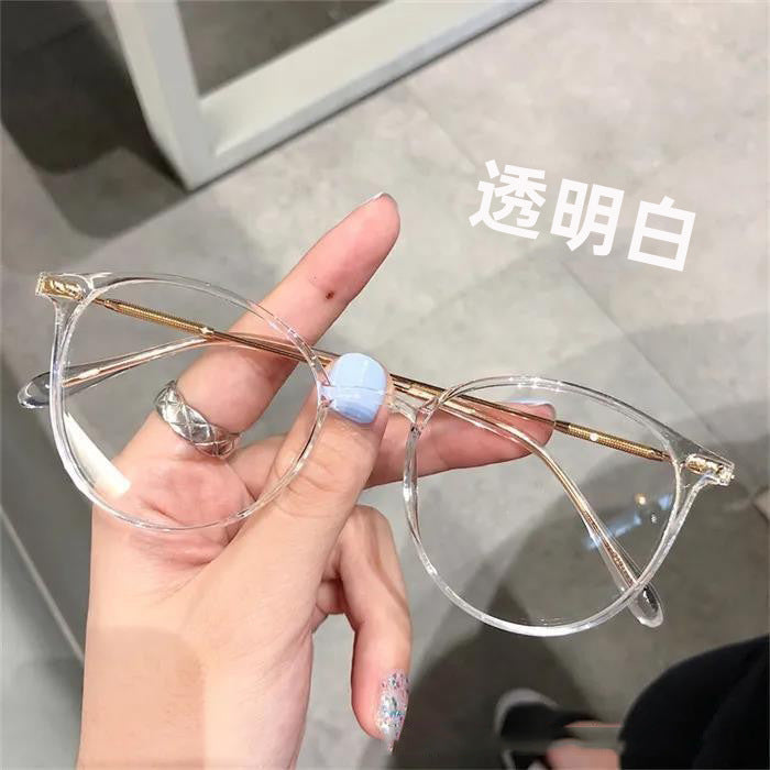 Xiaohongshu popular cold brown glasses frame female anti-blue glasses male flat glasses Internet celebrity no makeup artifact frame