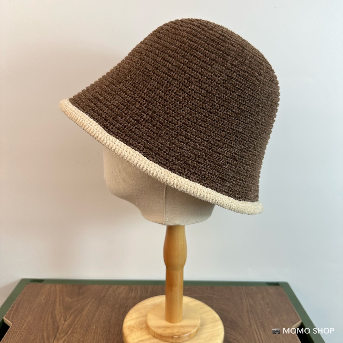 Xiaoxiangfeng color matching fisherman's hat children's autumn and winter face small wool basin hat big head circumference plain knitted bucket hat